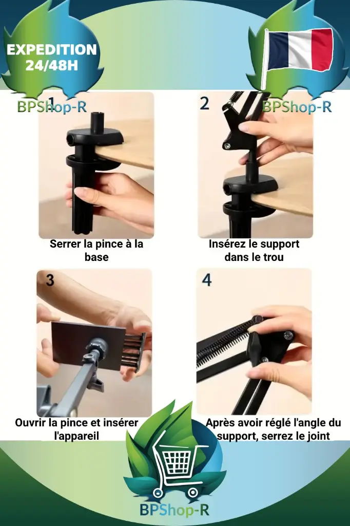 Support téléphone vue angles