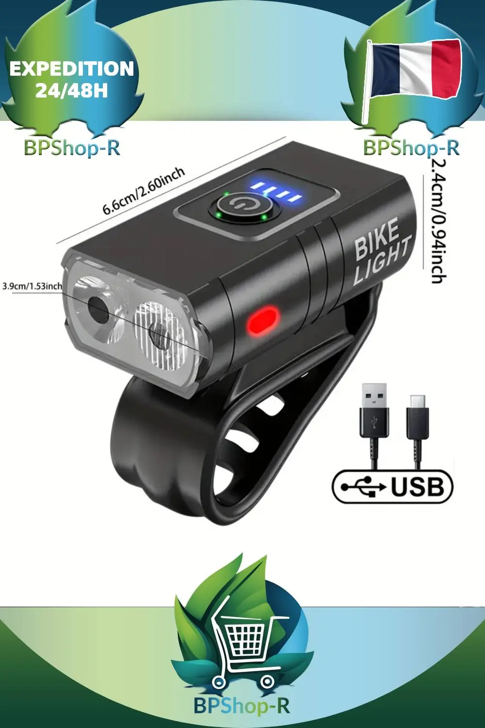 Lampe vélo modes lumière