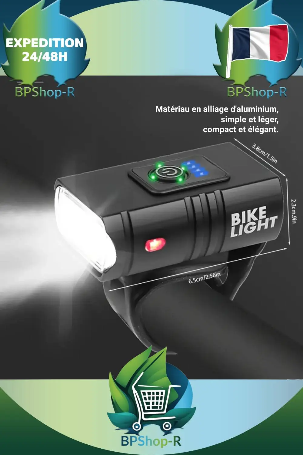 Lampe vélo packshot complet