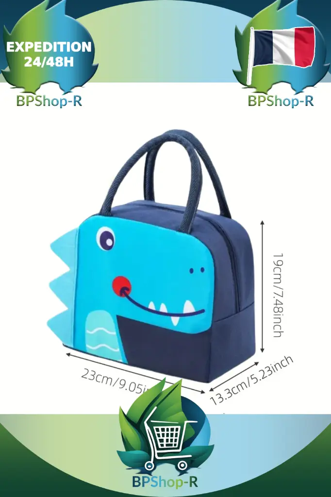 Sac à Déjeuner Isolé Kawaii 3D Dinosaure (4).webp