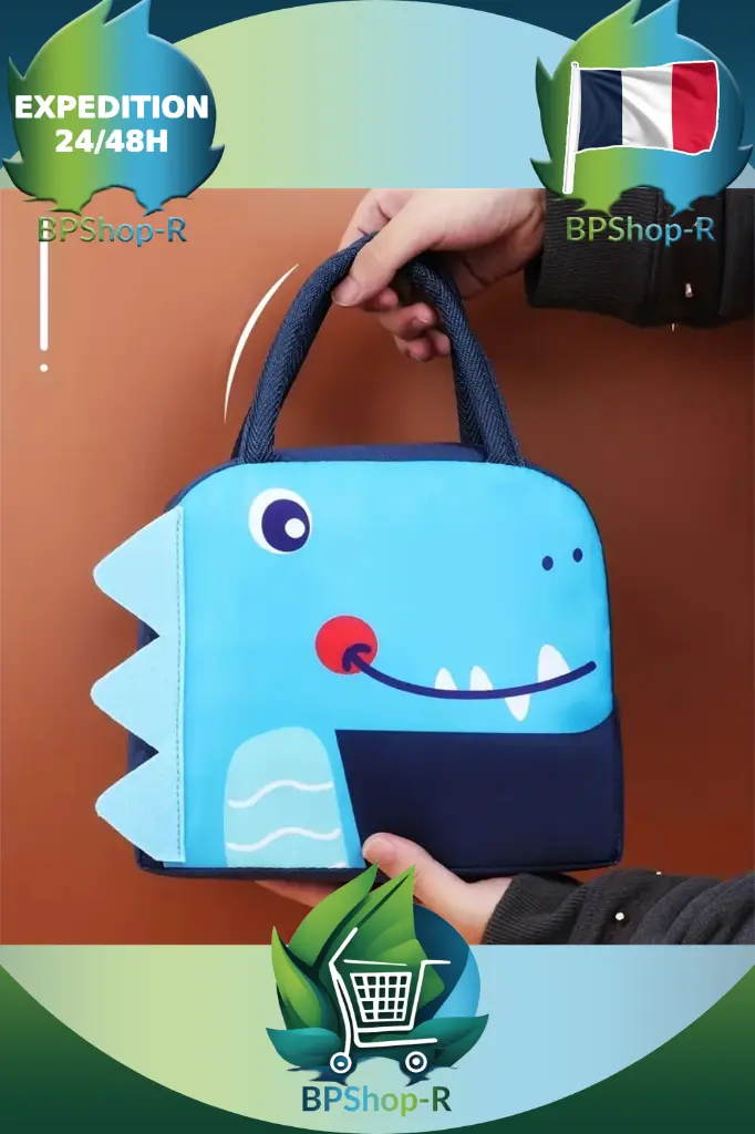 Sac à Déjeuner Isolé Kawaii 3D Dinosaure (7).webp