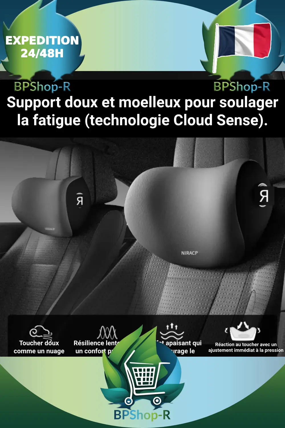 Coussin de siège voiture en situation