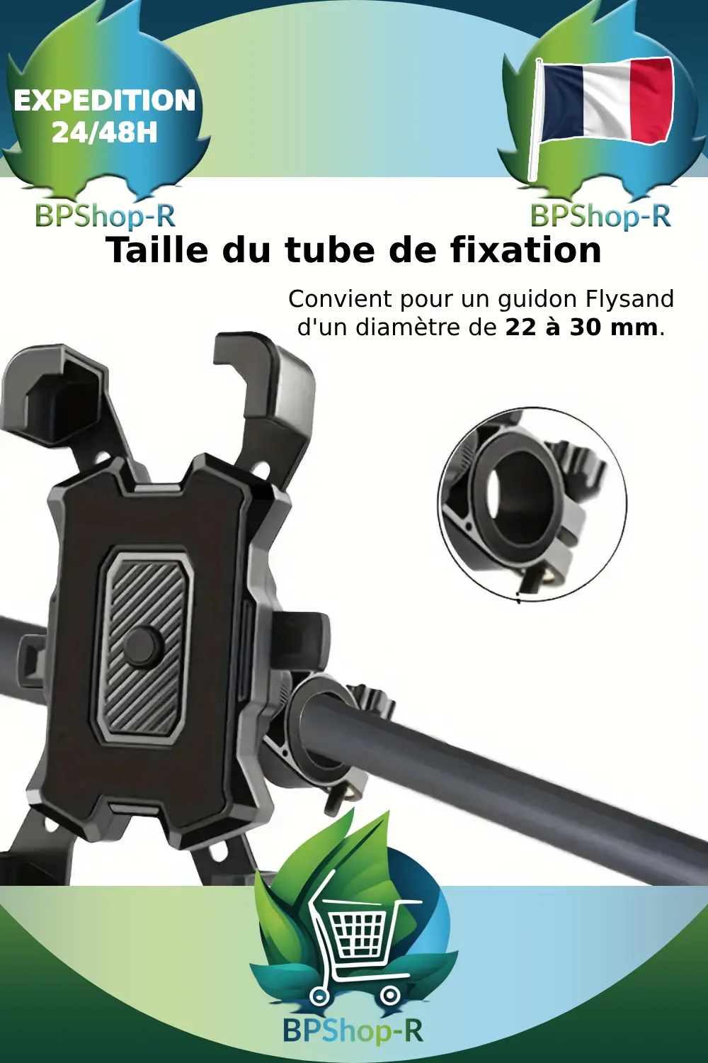 Support téléphone mâchoires réglables