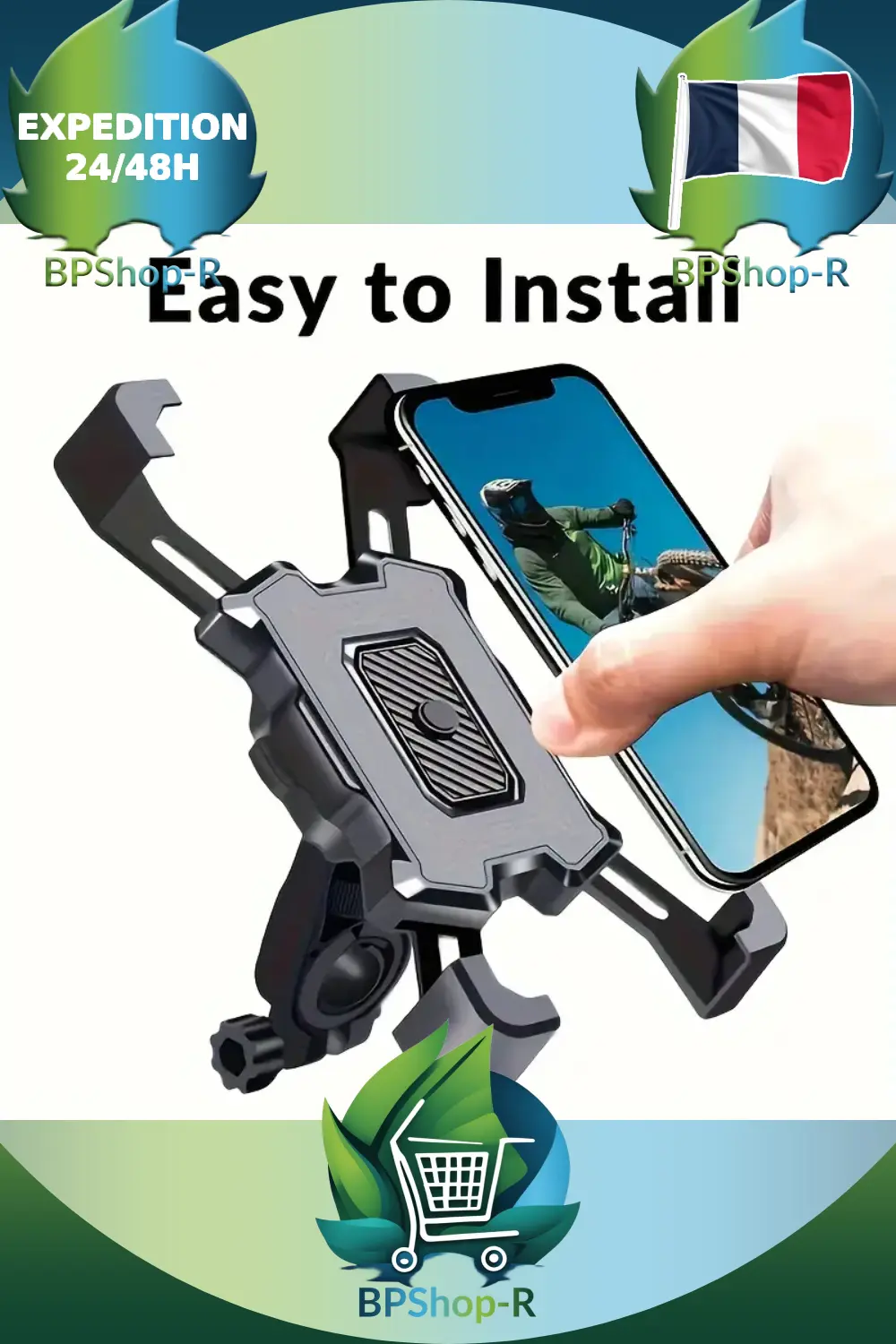 Support téléphone fixation moto