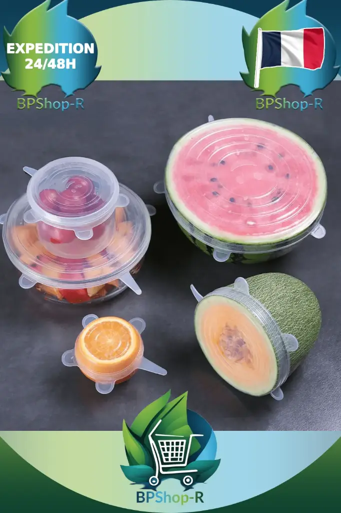 Lot de 6 Couvercles Extensibles en Silicone : Réutilisez, Réduisez, Recyclez !