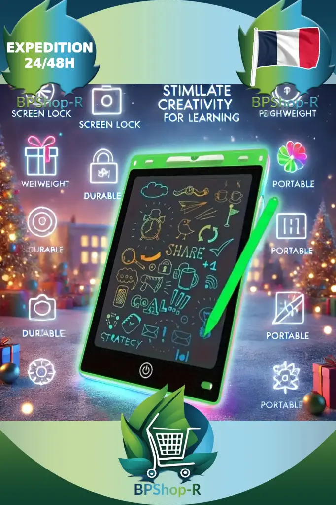 Tablette d'Écriture LCD Couleur : Stimulez la créativité de votre enfant ! (Vert)