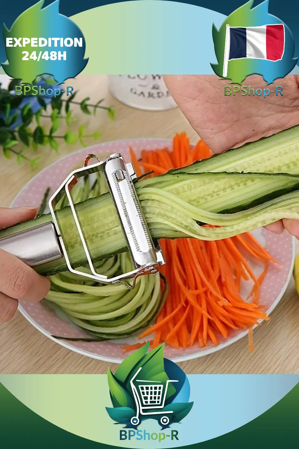Éplucheur 2-en-1 inox