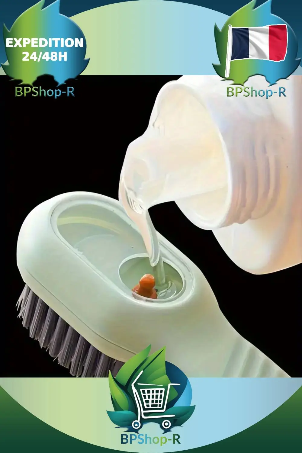 Brosse de nettoyage chaussures 2-en-1