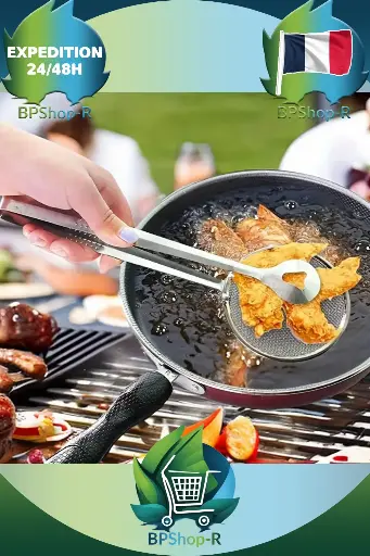 Pince à Frire Multifonctionnelle avec Filtre : Cuisine Saine et Pratique