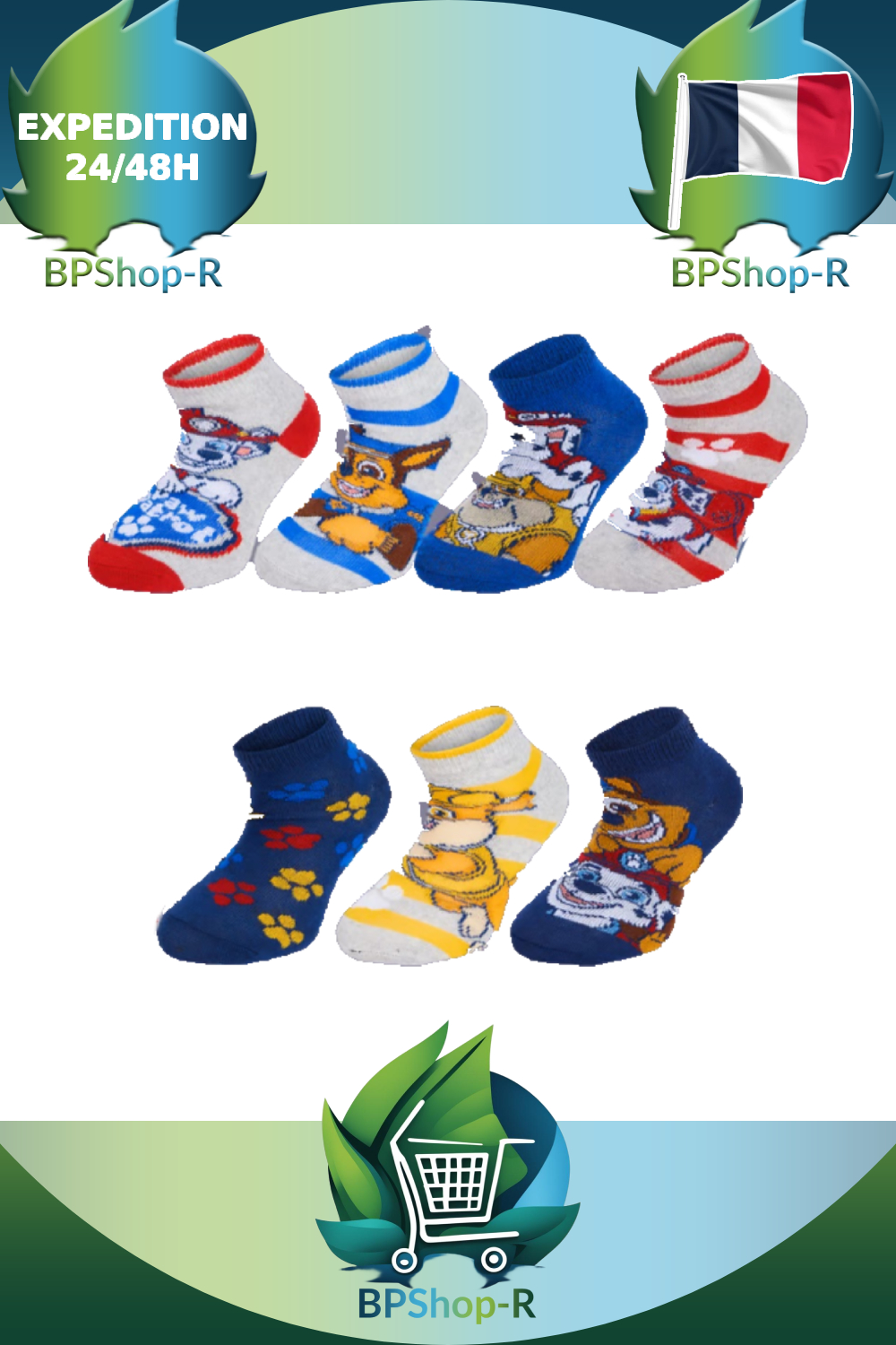 Lot 7 paires chaussettes Pat' Patrouille