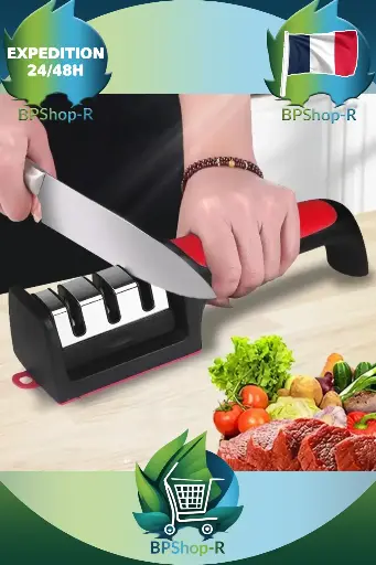 Aiguiseur de Couteaux 3-en-1 : L'outil indispensable pour une cuisine efficace